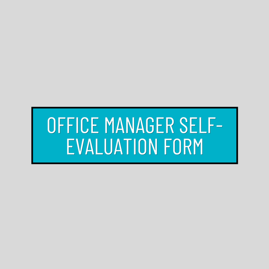 Office Manager Self-Evaluation Form
