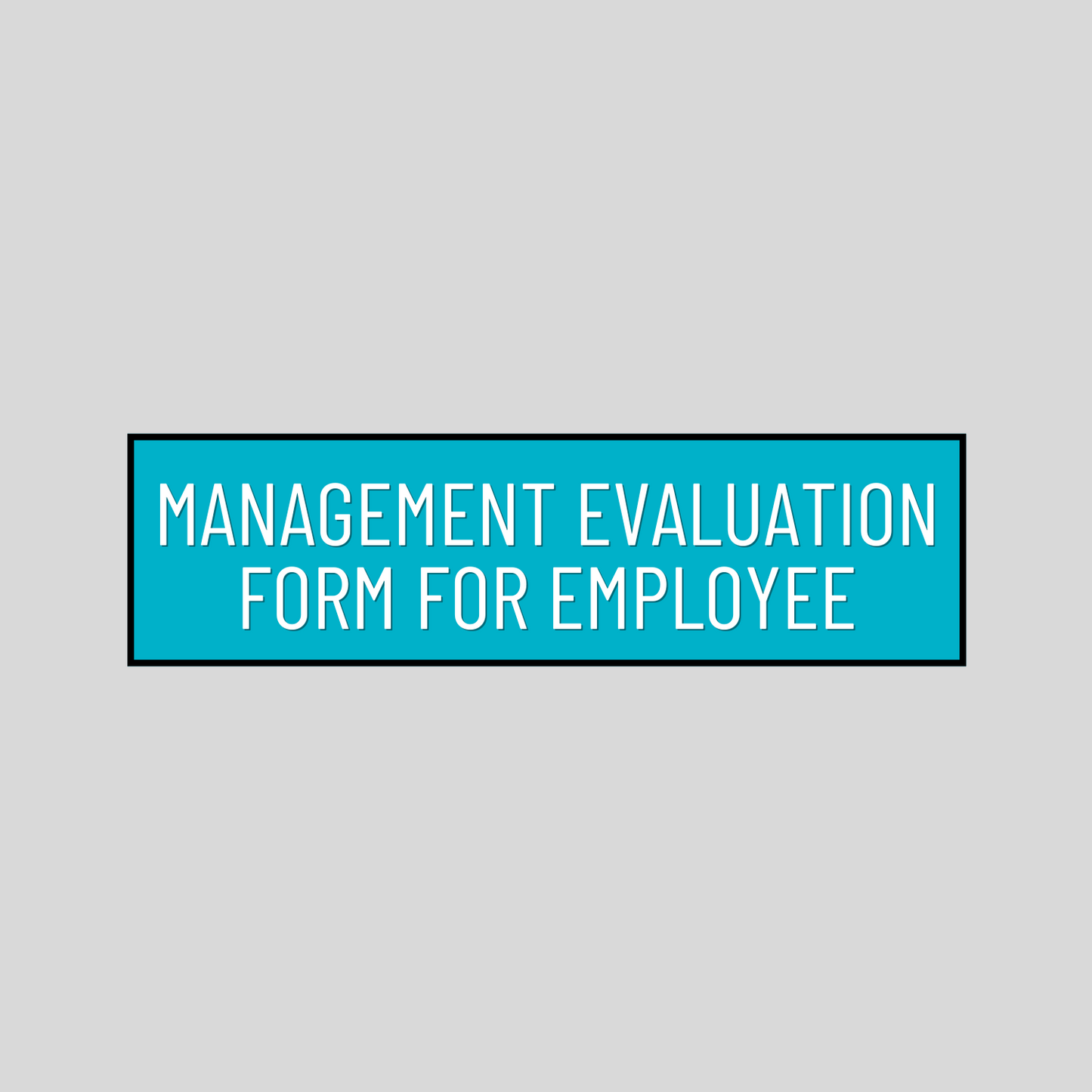 Management Evaluation Form for Employee
