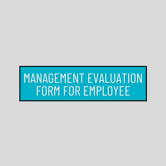 Management Evaluation Form for Employee